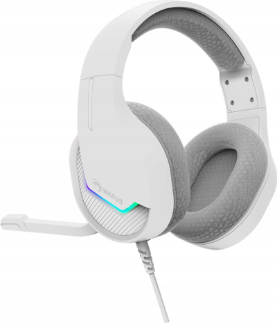 Headset gaming Marvo Scorpion H8618 Tactic 40, USB 2.0, RGB, i bardhë