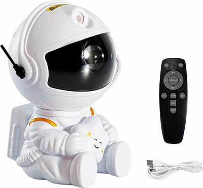 Lampë nate projektor me yje AK235B Astronaut, LED, me telekomandë, e bardhë