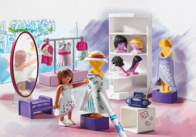 Set lojërash PLAYMOBIL Color with Crayola Fashion Design, me figurë dhe aksesorë, për fëmijë 4 10 vjeç