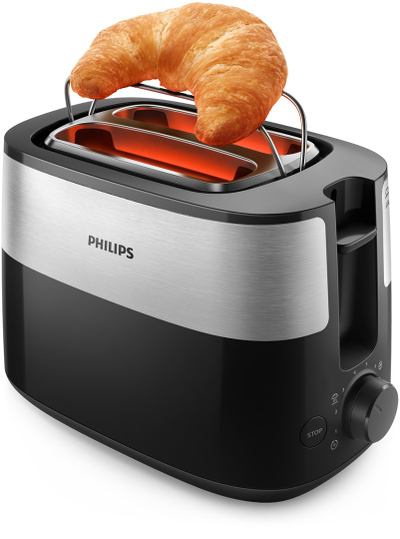 Toster Philips HD2516/90 Daily Collection, 2 feta, funksion shkrirje dhe ngrohje, i bardhë