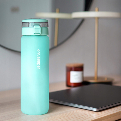 Shishe uji qelqi Wessper ActiveMax, 680ml, me filtër karboni, mente