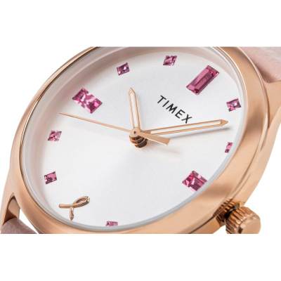 Orë dore Timex Dress X Bcrf TW2V95800, me kuarc, mban 5 bar ujë, rozë