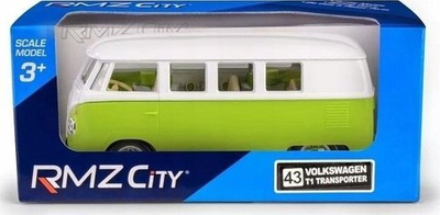 Lodër maketë Daffi Volkswagen Samba Bus, hologram, dyer që hapen, jeshile me të bardhë