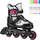 Patina rrotulluese NILS Figure Skates 4-in-1, rregullueshme 39-42, me markera, bardh e zi