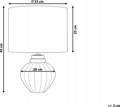 Lampë tavoline Beliani Neris, qeramike, 45cm, blu e errët