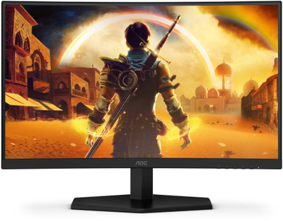 Monitor gaming AOC G4 C24G42E, 23.6\", Full HD 180Hz, i zi me të kuqe