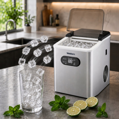 Makina për akull Webber Frio IM-201, 25 kg/24h, LCD, Inox