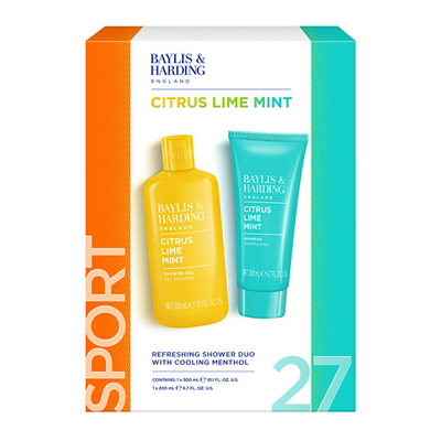 Set për meshkuj Baylis & Harding Citrus Lime & Mint, xhel dushi 300 ml + shmapo për flokë 200 ml