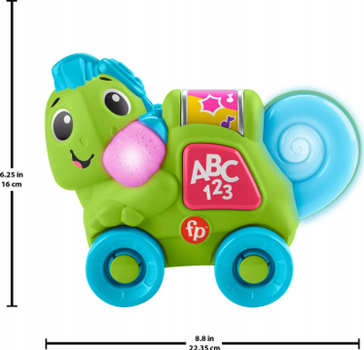Lodër muzikore Mattel Fisher-Price Link Squad Kameleon HYL34, me drita, me tinguj, shumëngjyrëshe