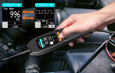 Tester qarku Ancel PB500, 12–24V, ekran TFT me ngjyra, i zi