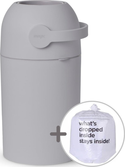 Koshi për pelena Magic Diaper Pail, 40L, sistem kundër erës, gri concrete