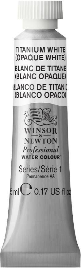 Bojë uji Winsor &amp; Newton Professional, Titanium White, 5 ml, e bardhë