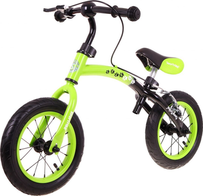 Biçikletë ekuilibri SportTrike Boomerang 2n1, 10\"-12\", çelik, jeshile