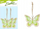 Dekor druri MFP Butterfly, varëse, set 2 copë, jeshile