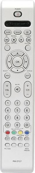 Telekomandë universale Philips, për TV DVD SAT VCR AMP, rreze 8m, gri