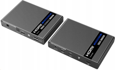 HDMI експандер PremiumCord 2.0 KVM, 4K 60Hz, до 70m, црн