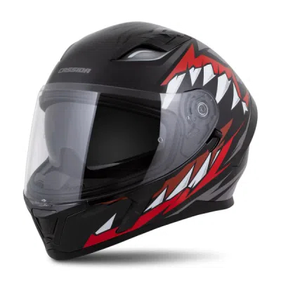 Helmetë moto CASSIDA Orbit StriX, e mbyllur, madhësia XS, e kuqe gri bardhë e zezë