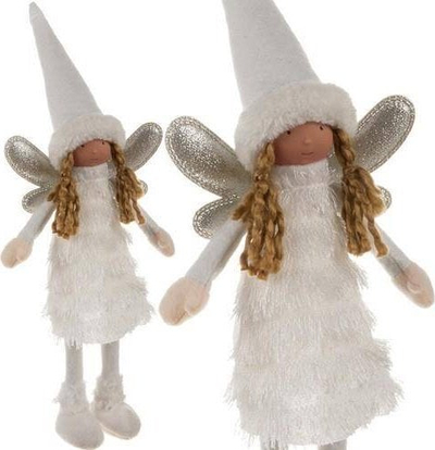 Figurinë dekorative Ruhhy Fairy White Christmas 22342, për Krishtlindje, e bardhë