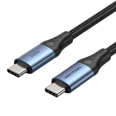 Kabllo Vention USB-C në USB-C, 1.5m, 5A 240W, e zezë