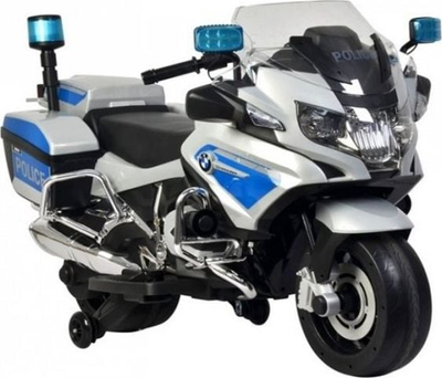 Motorr elektrik për fëmijë BMW R1200 RT Police, 12V, me drita dhe zë, argjendtë
