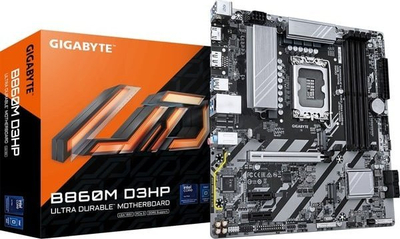 Pllakë amë Gigabyte B860M D3HP, për Intel Core Ultra, DDR5, 2x M.2, rrjet GbE LAN