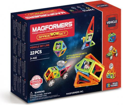 Set ndërtimi magnetik Dante Magformers Vehicle Space Wow, 22 copë, shumëngjyrësh