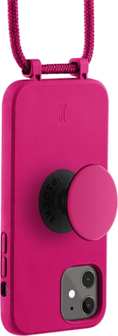 Futrollë telefoni Just Elegance PopGrip për iPhone 11 XR, me litar, rozë