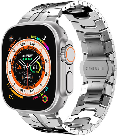 Rrip 4wrist, për Apple Watch 42/44/45/49 mm, i argjendtë