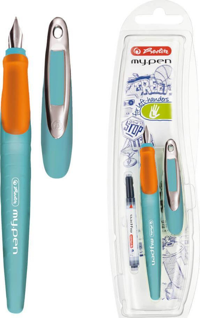 Stilolaps me bojë Herlitz My.Pen L, ergonomik për mëngjarash, turquoise portokalli