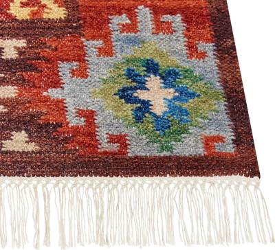 Tapet kilim ZOVUNI Wool, 80 x 150 cm, lesh edhe pambuk, shumëngjyrësh