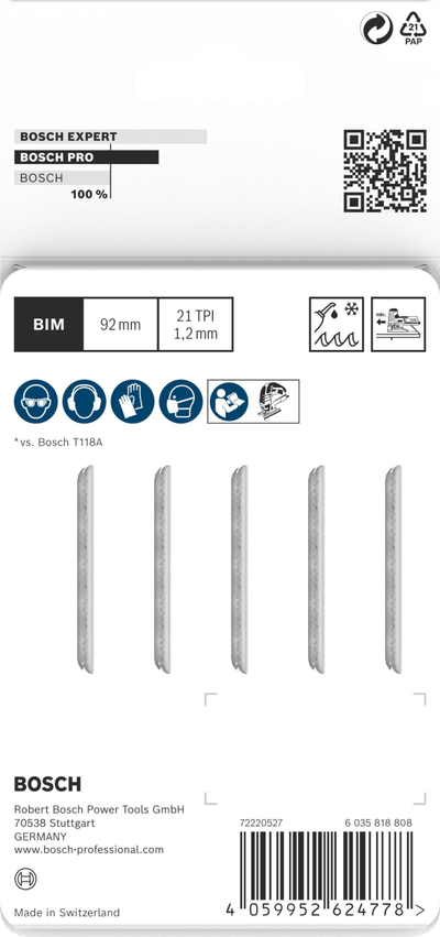 Сет пили за вежлање Bosch Accessories PRO Metal Medium T121AFC, 92 mm, 5 парчиња