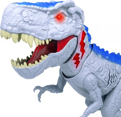 Lodër dinosauri Dragon-i Toys Mighty Megasaur Megahunter T-Rex, me drita dhe zë, gri me blu