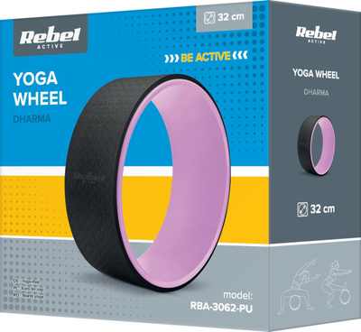 Rrotë joga Rebel Dharma, 32cm, mban gjer në 150kg, shumëngjyrëshe