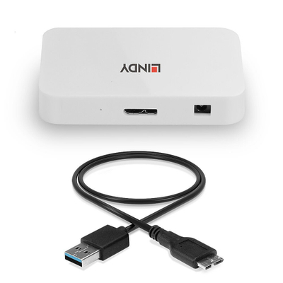 USB hub LINDY 43143, 4 porta, USB 2.0, i bardhë