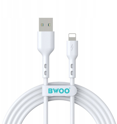 Kabllo karikimi Bwoo USB në Lightning 3A, 2m, 15W, e bardhë