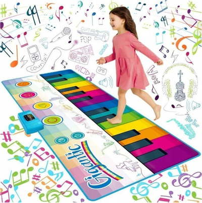 Tapet muzikor për kërcim Rainbow Keyboard Playmat, 181 x 74 cm, shumëngjyrësh