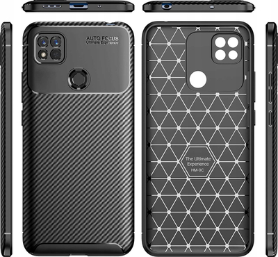 Këllëf telefoni Carbon Premium për Xiaomi Redmi 9C, TPU, që s’rrëshqet, i zi