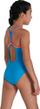 Kostum noti për goca Speedo Boomstar Logo Flyback, 9–10 vjeç, që nuk e gëlltit klorin, blu me të kuqe