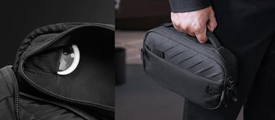 Organizues aksesorësh Tomtoc Voyage, 2L, najlon rezistent ndaj ujit, i zi