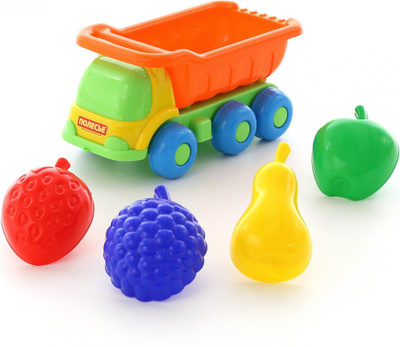 Kamion lodër Wader Polesie Dumper Truck, 4 forma frutash, plastikë, me shumë ngjyra