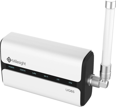 Gateway LoRaWAN Milesight UG65, 868MHz, antenë e jashtme, i bardhë