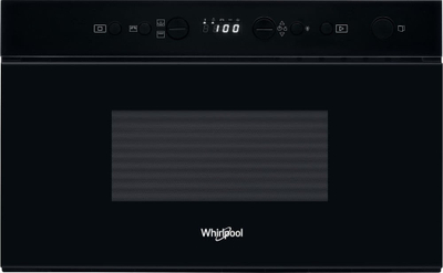 Furra me mikrovalë e inkorporuar Whirlpool W67MN840NB, 22L, 750W me skarë kuarci dhe funksion Crisp, e zezë
