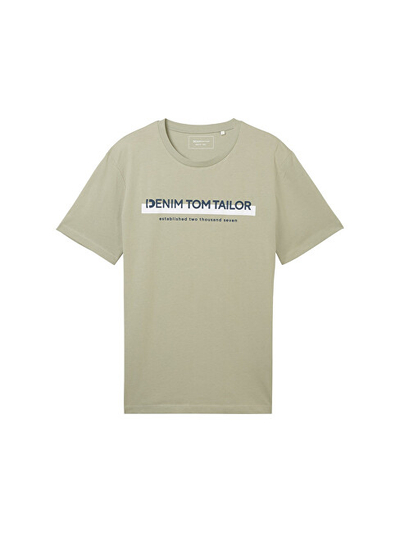 TOM TAILOR Denim T-shirt për meshkuj – Oversize, ngjyrë Prairie Grass Green