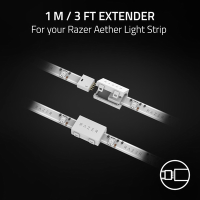 Zgjatje shirit drite Razer Aether Light Strip Extender, RGB LED, për ekosistemin Razer, e bardhë