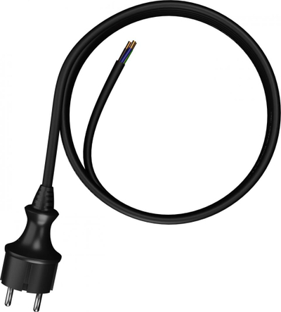 Kabllo lidhëse me prizë Plastrol PP-40H w / u 3m H05RR-F 3x1.5 IP44 (W-97271), e zezë