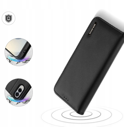 Mbulesë telefoni Dux Ducis Hivo Samsung Galaxy S25 Edge, me portofol, lëkurë e zezë