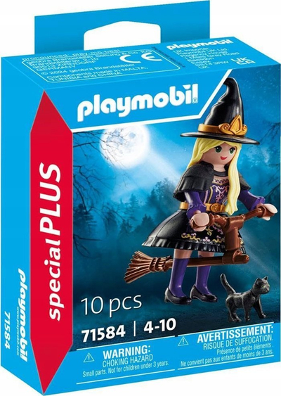 Figurë loje Playmobil Special Plus Shtriga Magjike 71584, set me shtrigë dhe mace