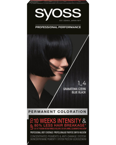 Ngjyrë për flokë Syoss, 1.4 Blue Black, 50 ml