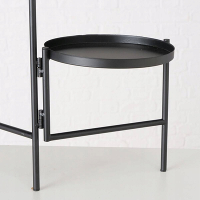 Stativ për lule Boltze Metal Flower Stand, me 3 kate, 68cm, i zi mat