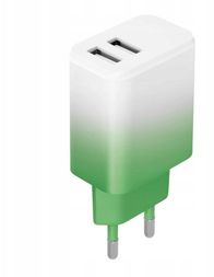 Karikues mur Setty LSIG-AA-20, 2x USB, 18W, gradient jeshile e bardhë